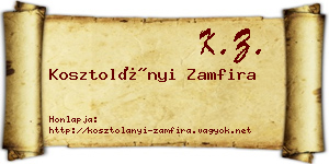 Kosztolányi Zamfira névjegykártya
